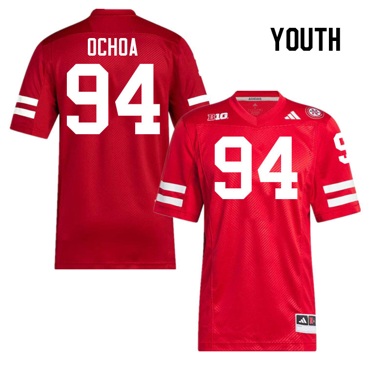 Youth #94 Jordan Ochoa Nebraska Cornhuskers College Football Jerseys Stitched Sale-Scarlet